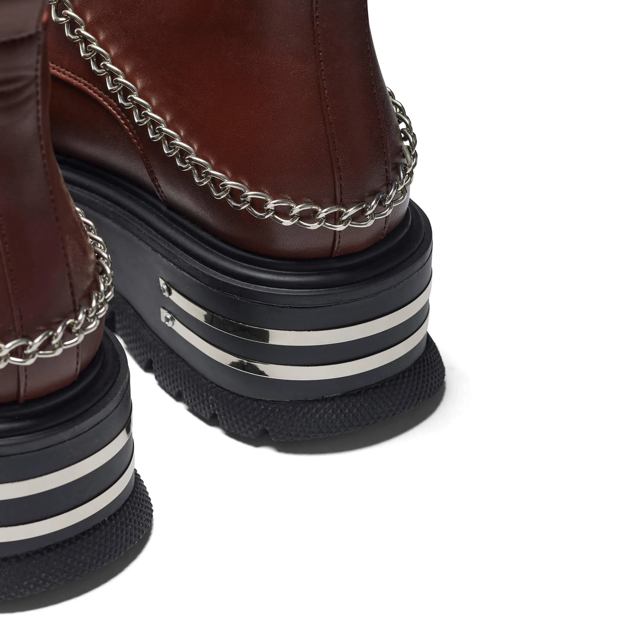 The Silence Men's Platform Grunge Boots - Brown