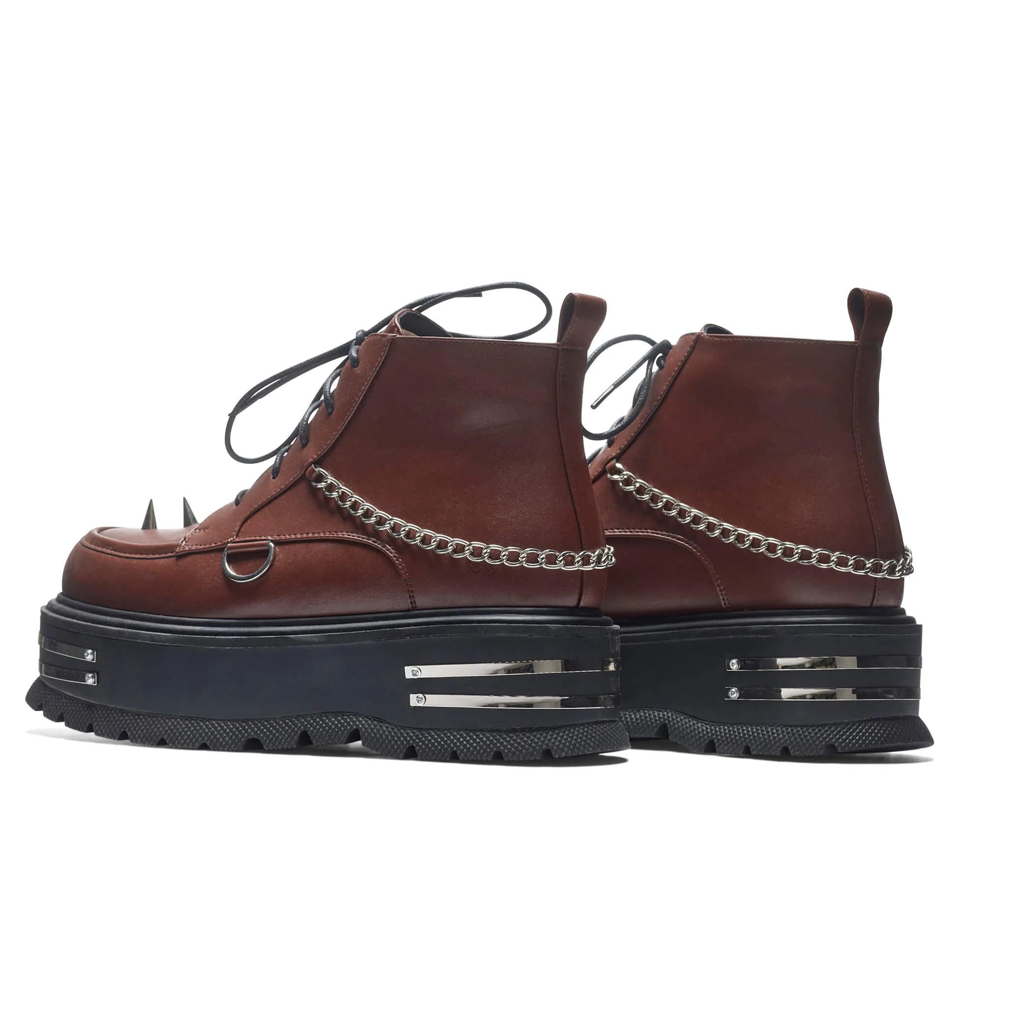 The Silence Men's Platform Grunge Boots - Brown
