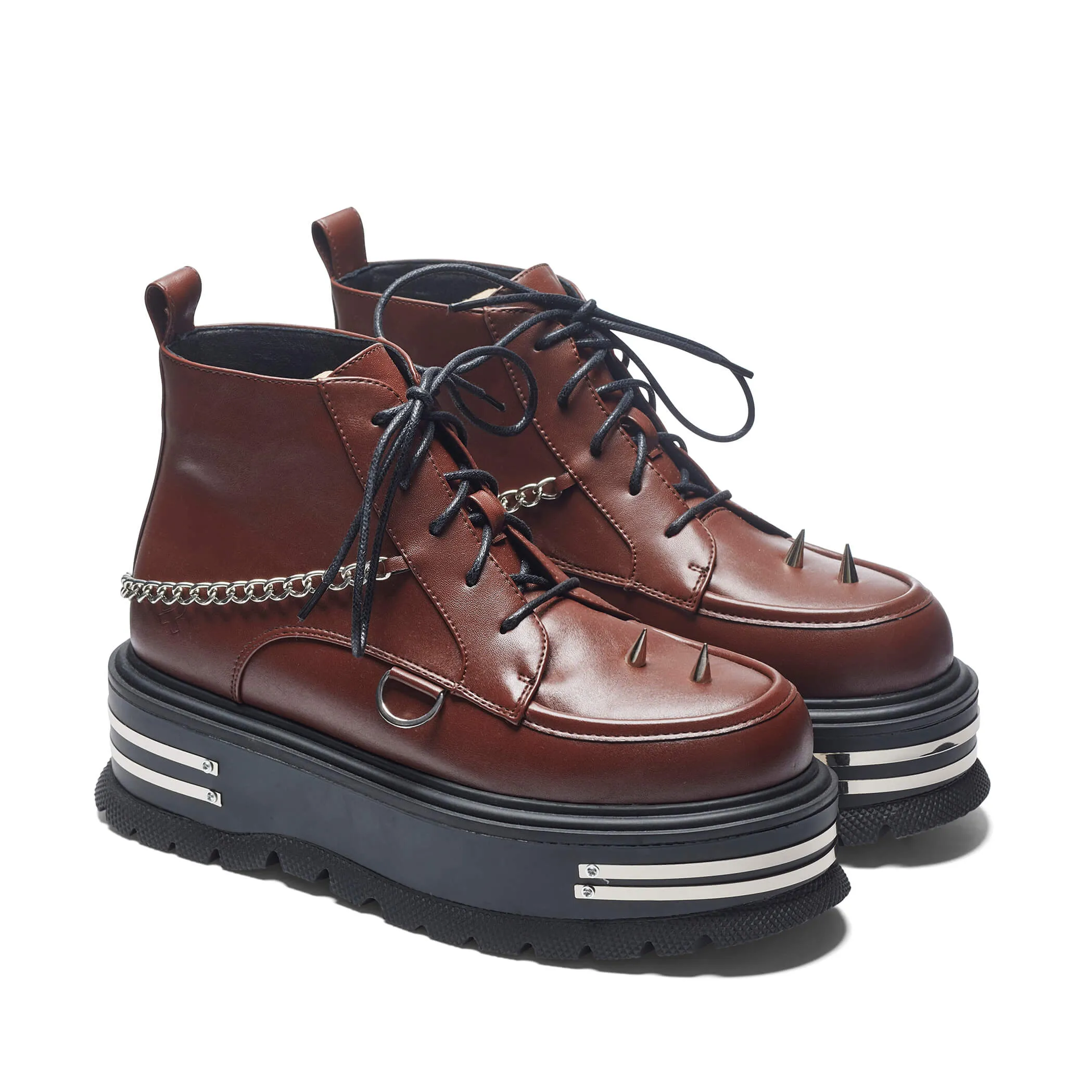 The Silence Men's Platform Grunge Boots - Brown