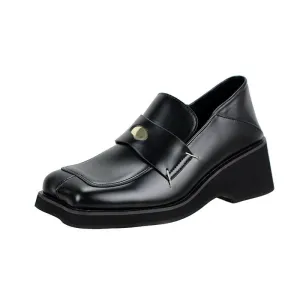 Women's Gothic Punk Square-toe Loafers Shoes