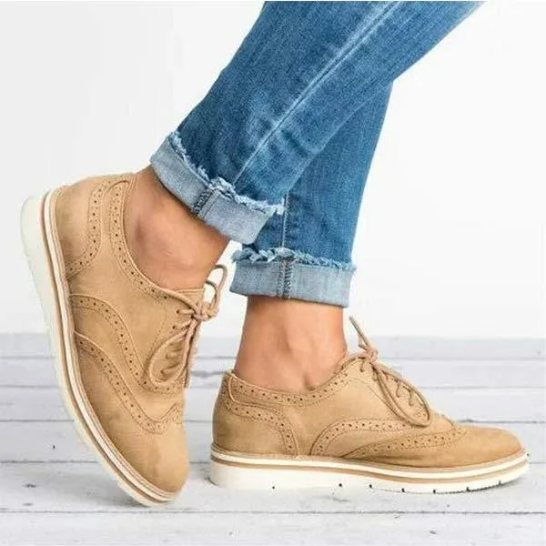 Women'S Round Toe Lace Up Shoes 81385986C