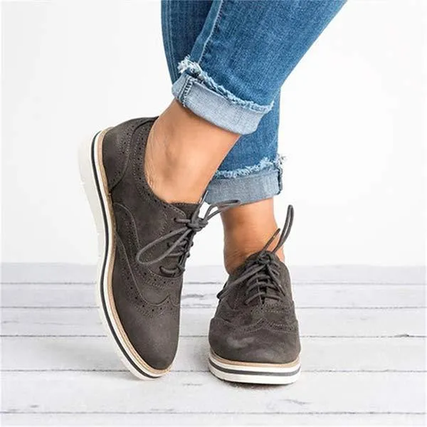 Women'S Round Toe Lace Up Shoes 81385986C