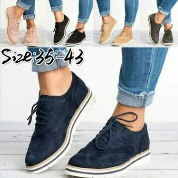 Women'S Round Toe Lace Up Shoes 81385986C