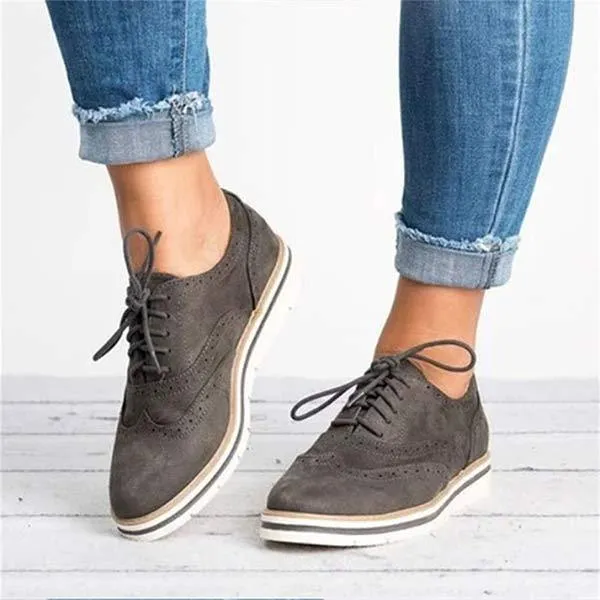 Women'S Round Toe Lace Up Shoes 81385986C