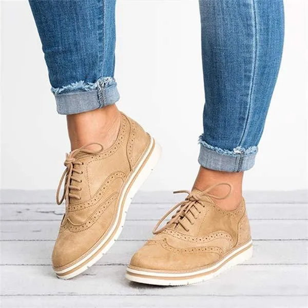 Women'S Round Toe Lace Up Shoes 81385986C