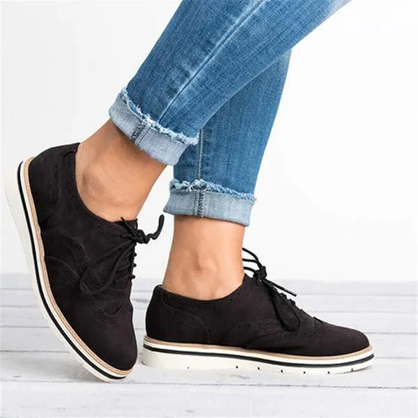 Women'S Round Toe Lace Up Shoes 81385986C