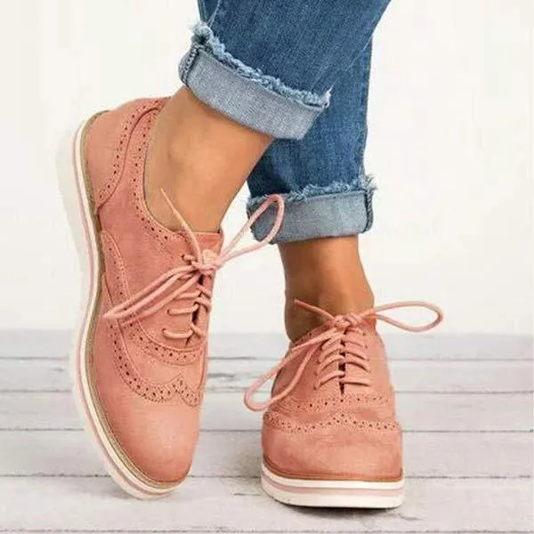 Women'S Round Toe Lace Up Shoes 81385986C